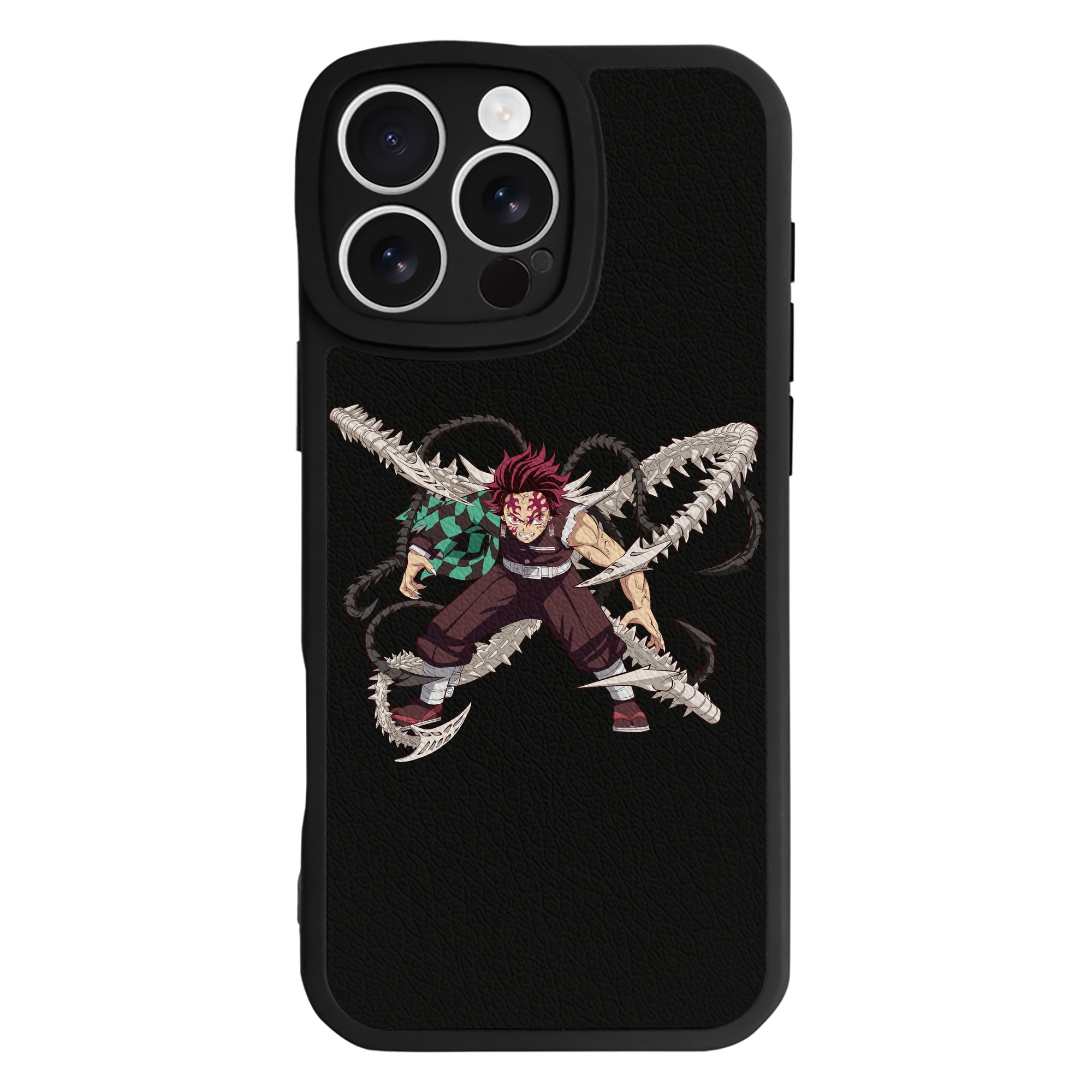 （画像用） 鬼滅の刃 竈門 炭治郎／かまど たんじろう Kamado Tanjirou 【iPhone 16シリーズ対応】シリコンスマホケース（レザー調） 材質：シリコン